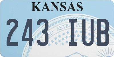 KS license plate 243IUB