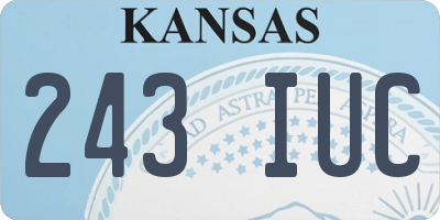 KS license plate 243IUC