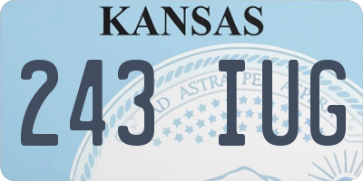 KS license plate 243IUG