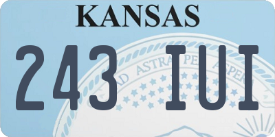 KS license plate 243IUI