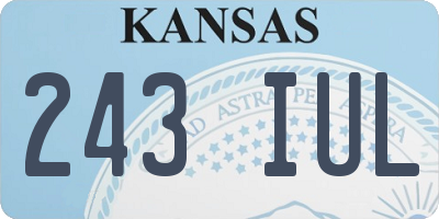 KS license plate 243IUL