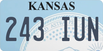 KS license plate 243IUN
