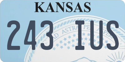 KS license plate 243IUS