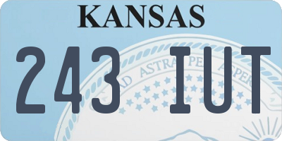 KS license plate 243IUT