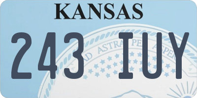 KS license plate 243IUY