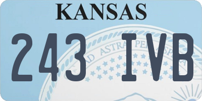KS license plate 243IVB