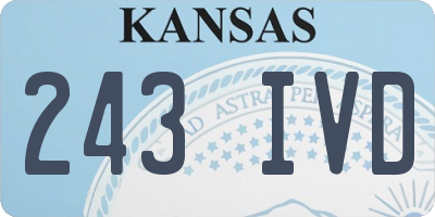 KS license plate 243IVD