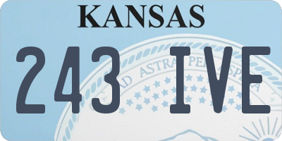 KS license plate 243IVE