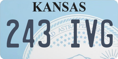 KS license plate 243IVG