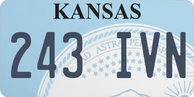 KS license plate 243IVN