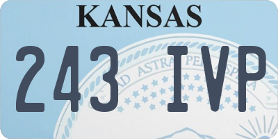 KS license plate 243IVP