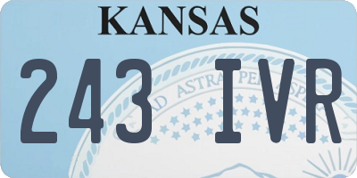 KS license plate 243IVR