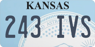 KS license plate 243IVS