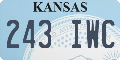 KS license plate 243IWC