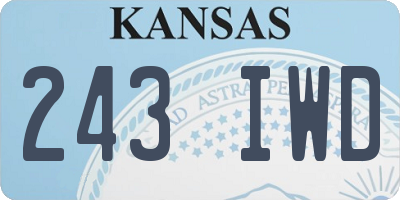 KS license plate 243IWD