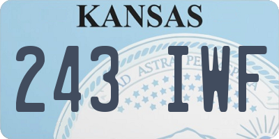 KS license plate 243IWF