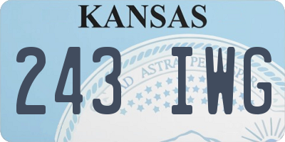 KS license plate 243IWG