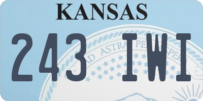 KS license plate 243IWI