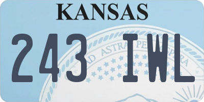 KS license plate 243IWL
