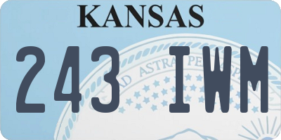 KS license plate 243IWM