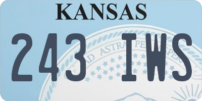 KS license plate 243IWS