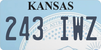 KS license plate 243IWZ