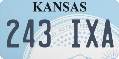 KS license plate 243IXA