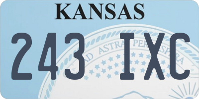KS license plate 243IXC