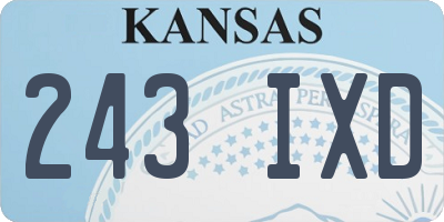 KS license plate 243IXD