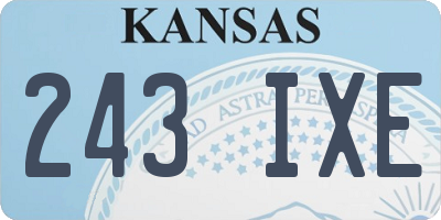 KS license plate 243IXE