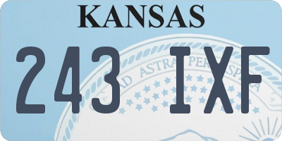 KS license plate 243IXF