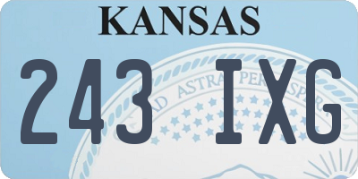 KS license plate 243IXG