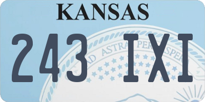 KS license plate 243IXI