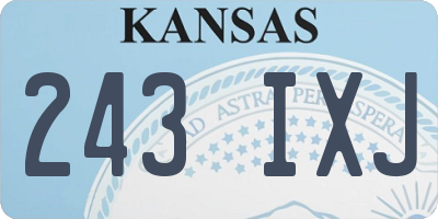 KS license plate 243IXJ