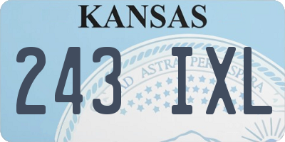 KS license plate 243IXL