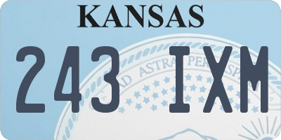 KS license plate 243IXM