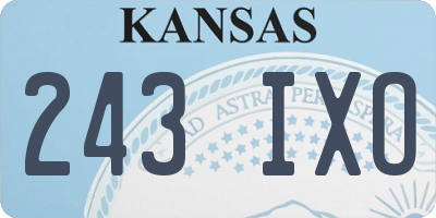 KS license plate 243IXO