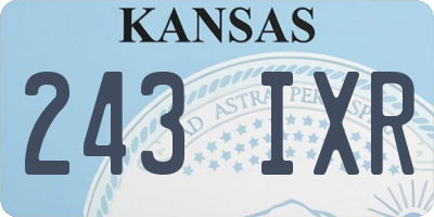 KS license plate 243IXR