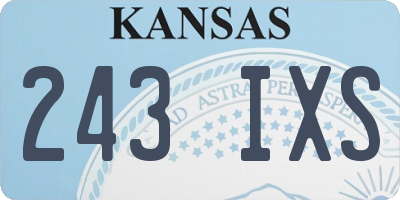 KS license plate 243IXS