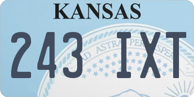 KS license plate 243IXT