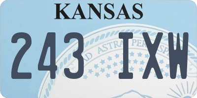 KS license plate 243IXW