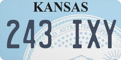 KS license plate 243IXY