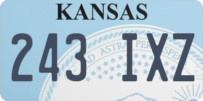 KS license plate 243IXZ