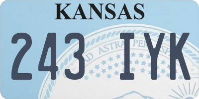 KS license plate 243IYK