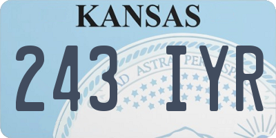 KS license plate 243IYR