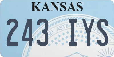 KS license plate 243IYS