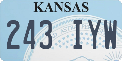 KS license plate 243IYW