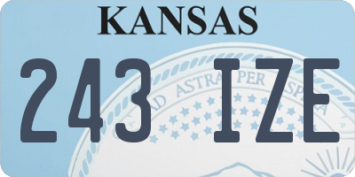 KS license plate 243IZE