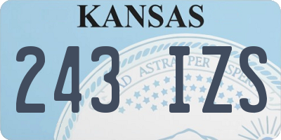 KS license plate 243IZS