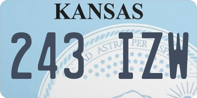 KS license plate 243IZW